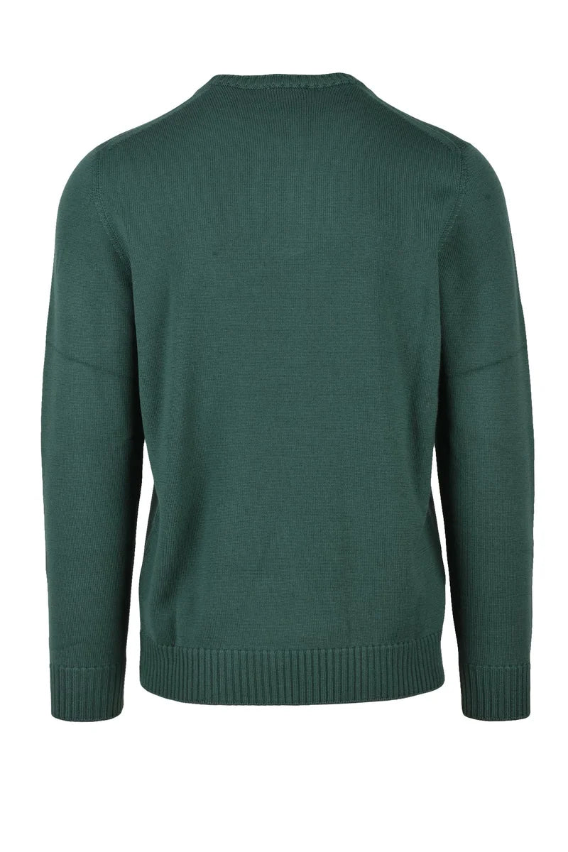 Crew Neck Merino Wool Sweater - Green