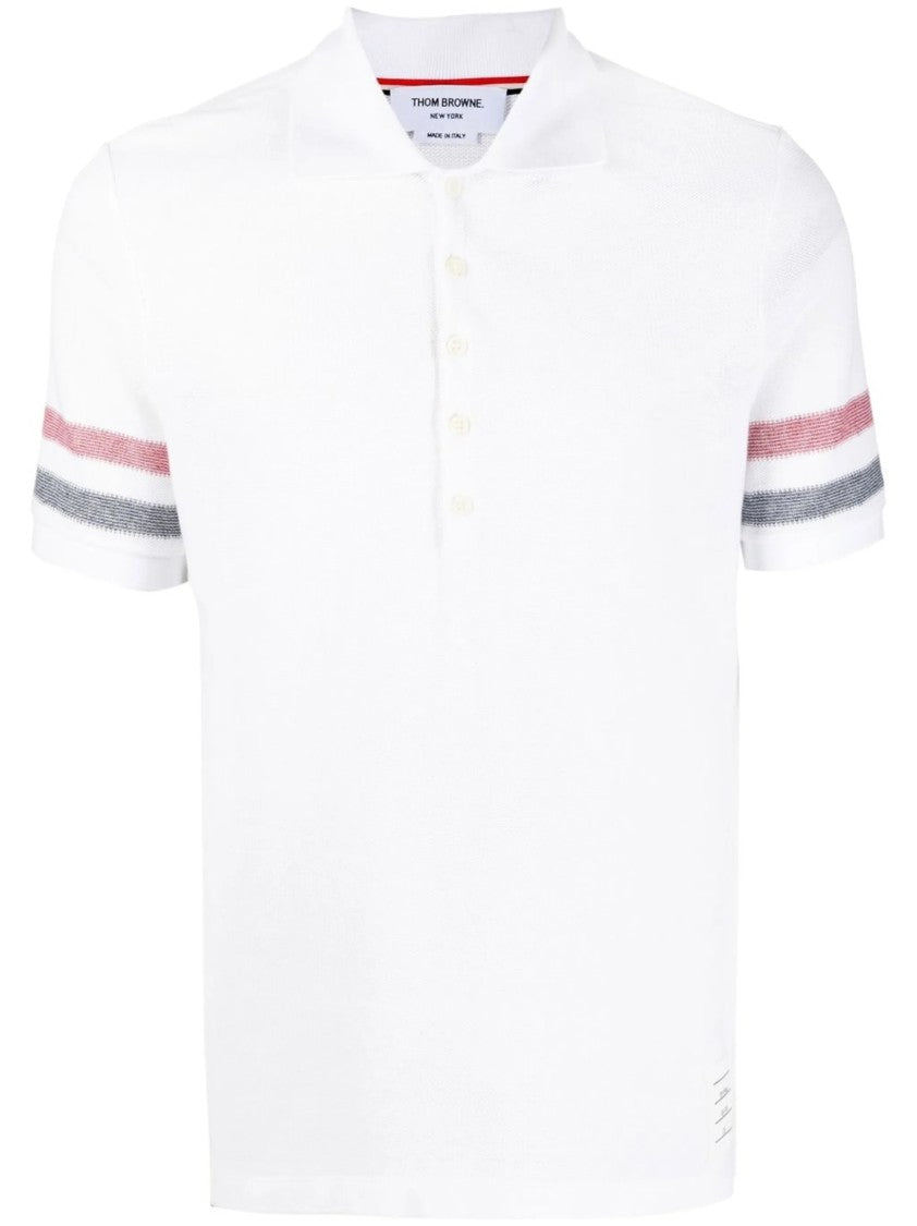 Short-Sleeved Polo With Striped Sleeve Accents