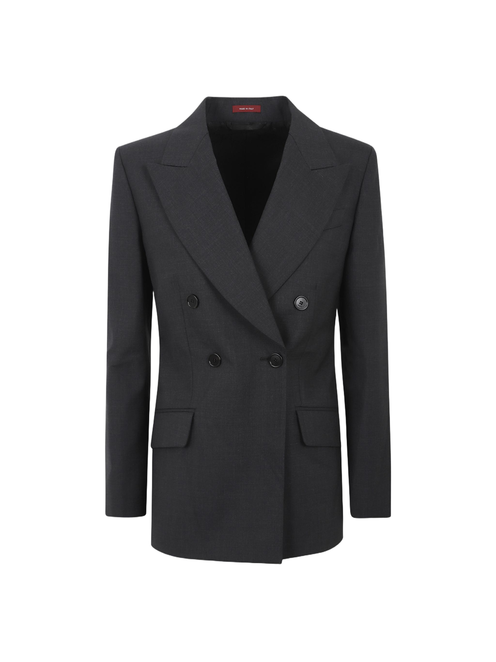 Double-Breasted Plain Wool Jacket