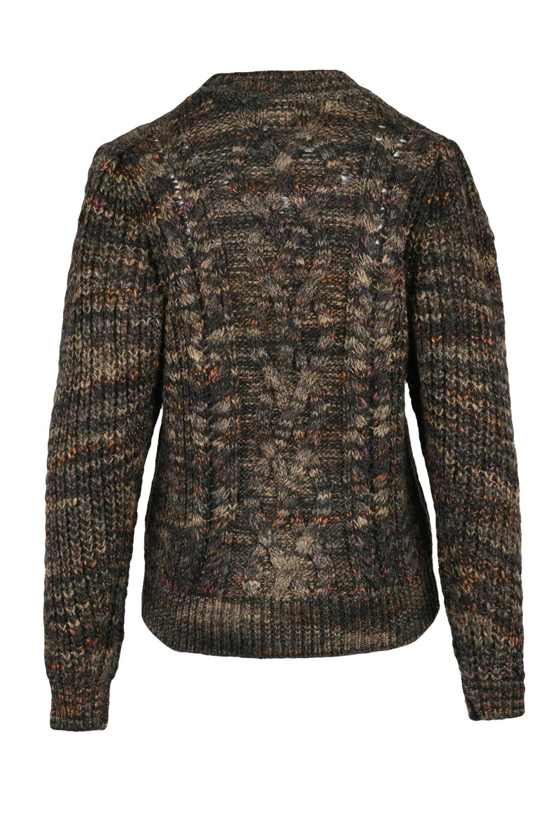 Crew Neck Sweater - Brown