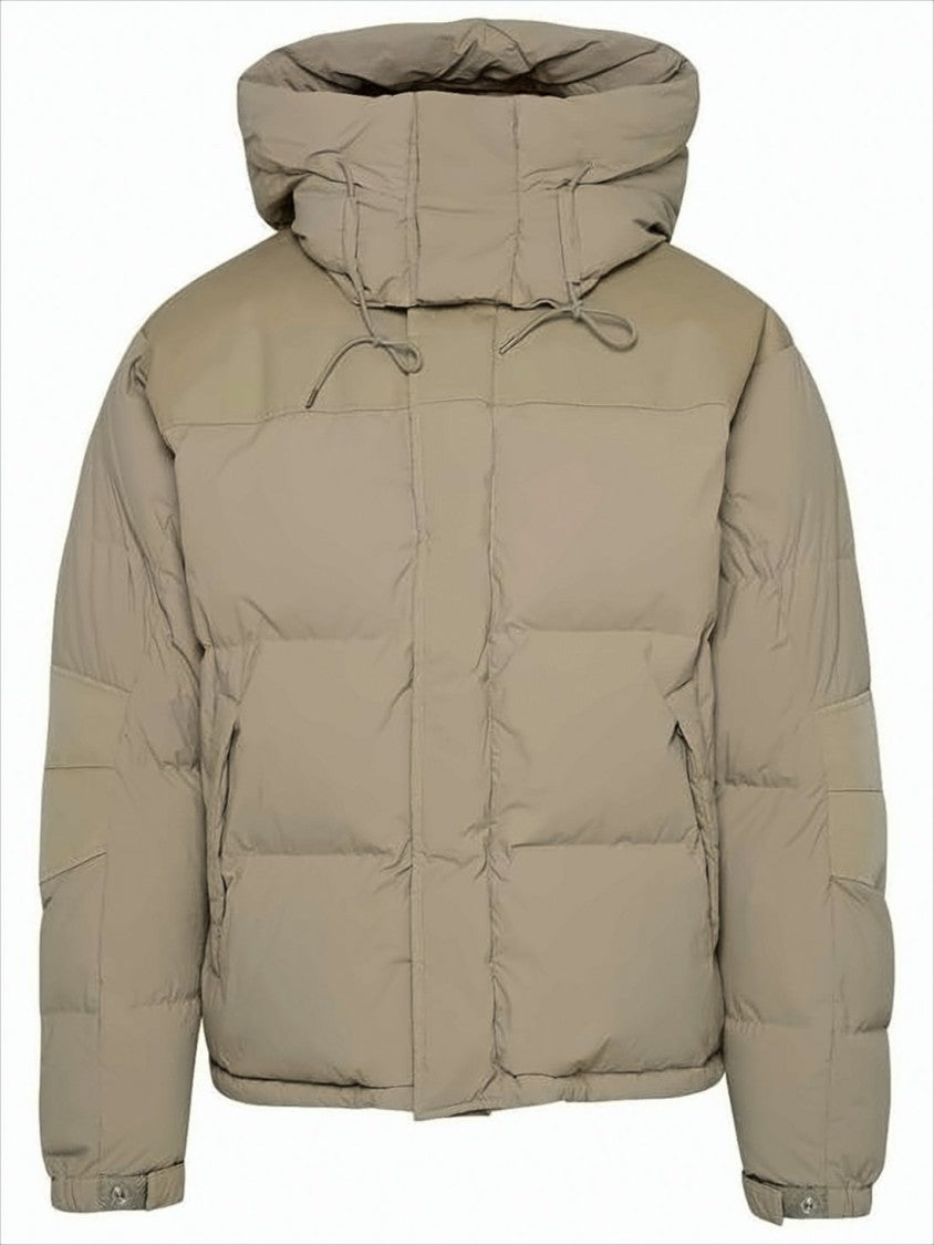 Boxy High-Collar Down Coat with Detachable Hood