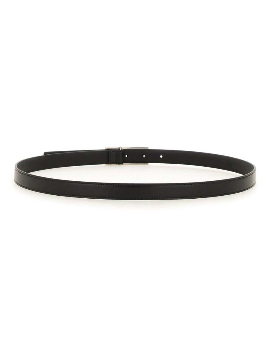 Brown Calfskin Belt with Classic Buckle