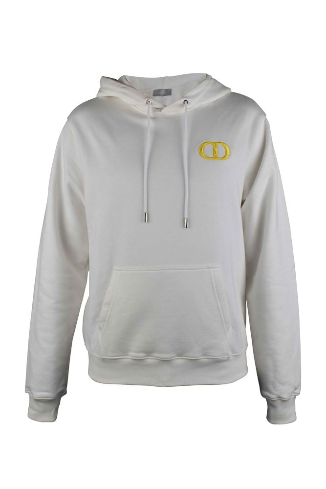 Hooded Cotton Sweatshirt with Embroidered CD Logo