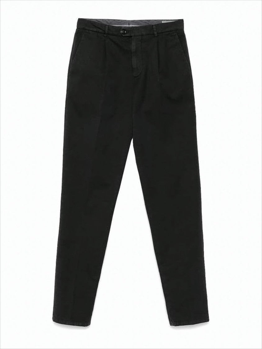 Straight Fit Tailored Cotton Pants