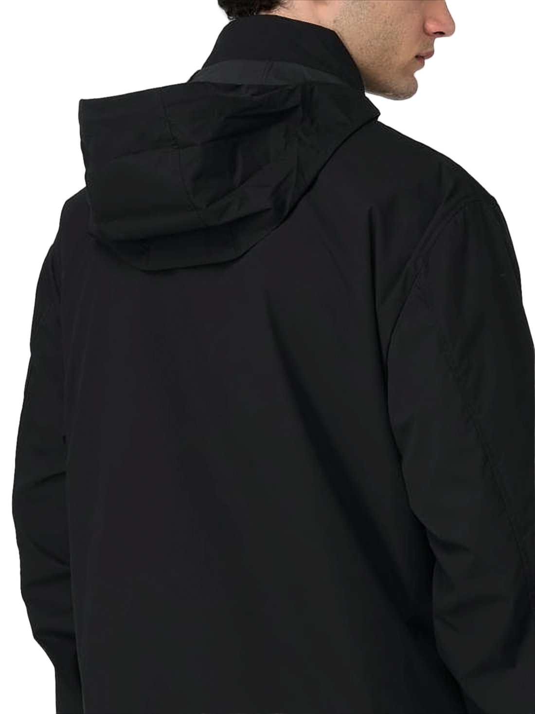 Minimalist Black Jacket with High Collar