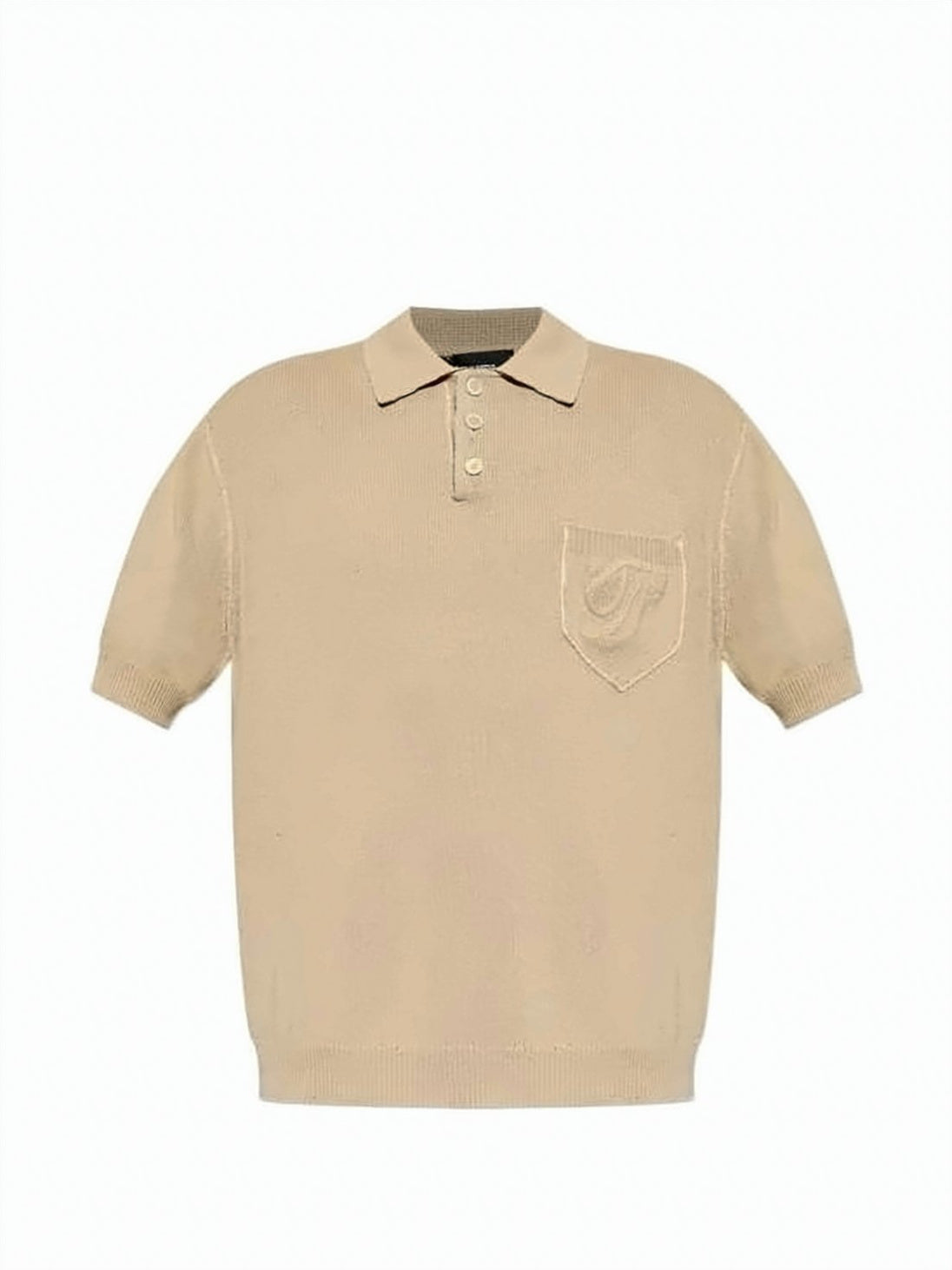 Textured Knit Short-Sleeve Polo Shirt with Classic Collar