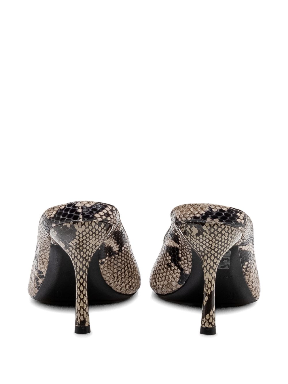 Textured Snakeskin Pattern Mid-Heel Sandals