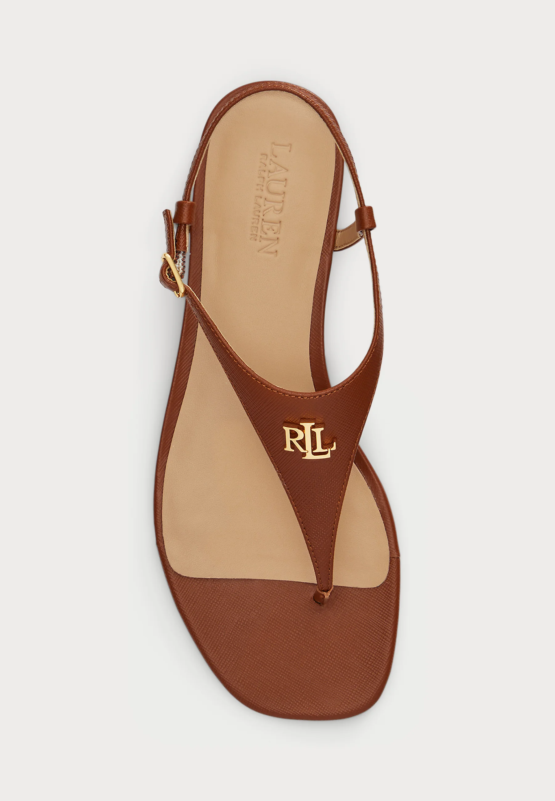 Brown Flat Leather Sandals