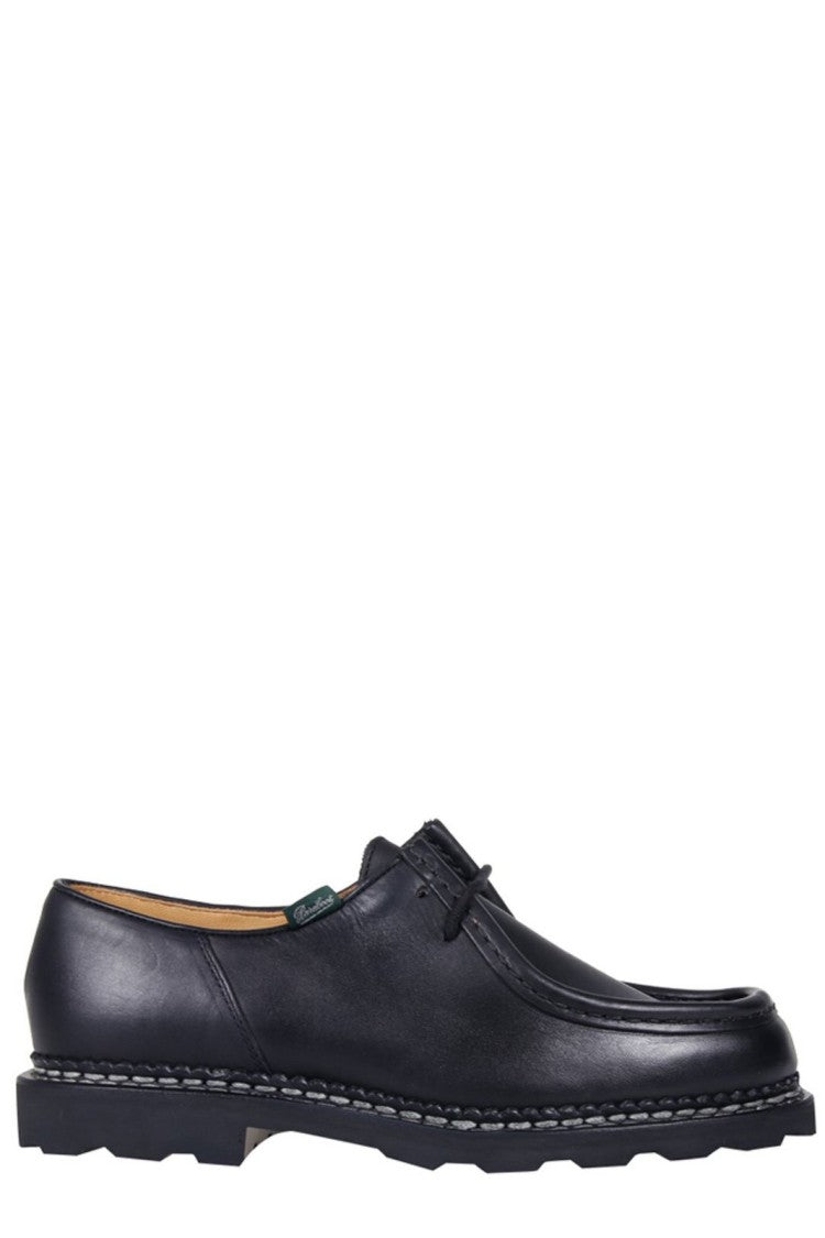 Moc Toe Black Leather Dress Shoes