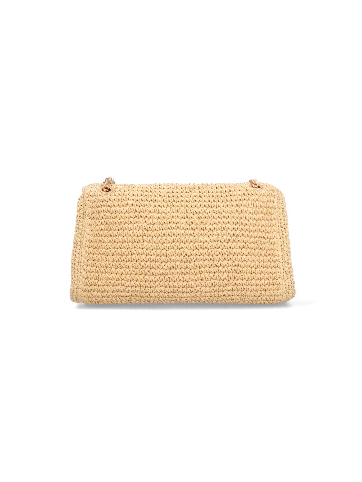 Textured Beige Flap Bag