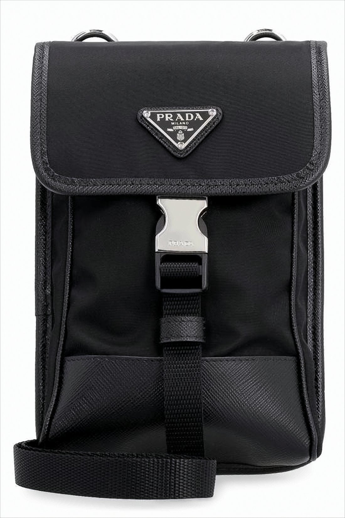 Structured Black Crossbody Bag with Signature Logo Emblem