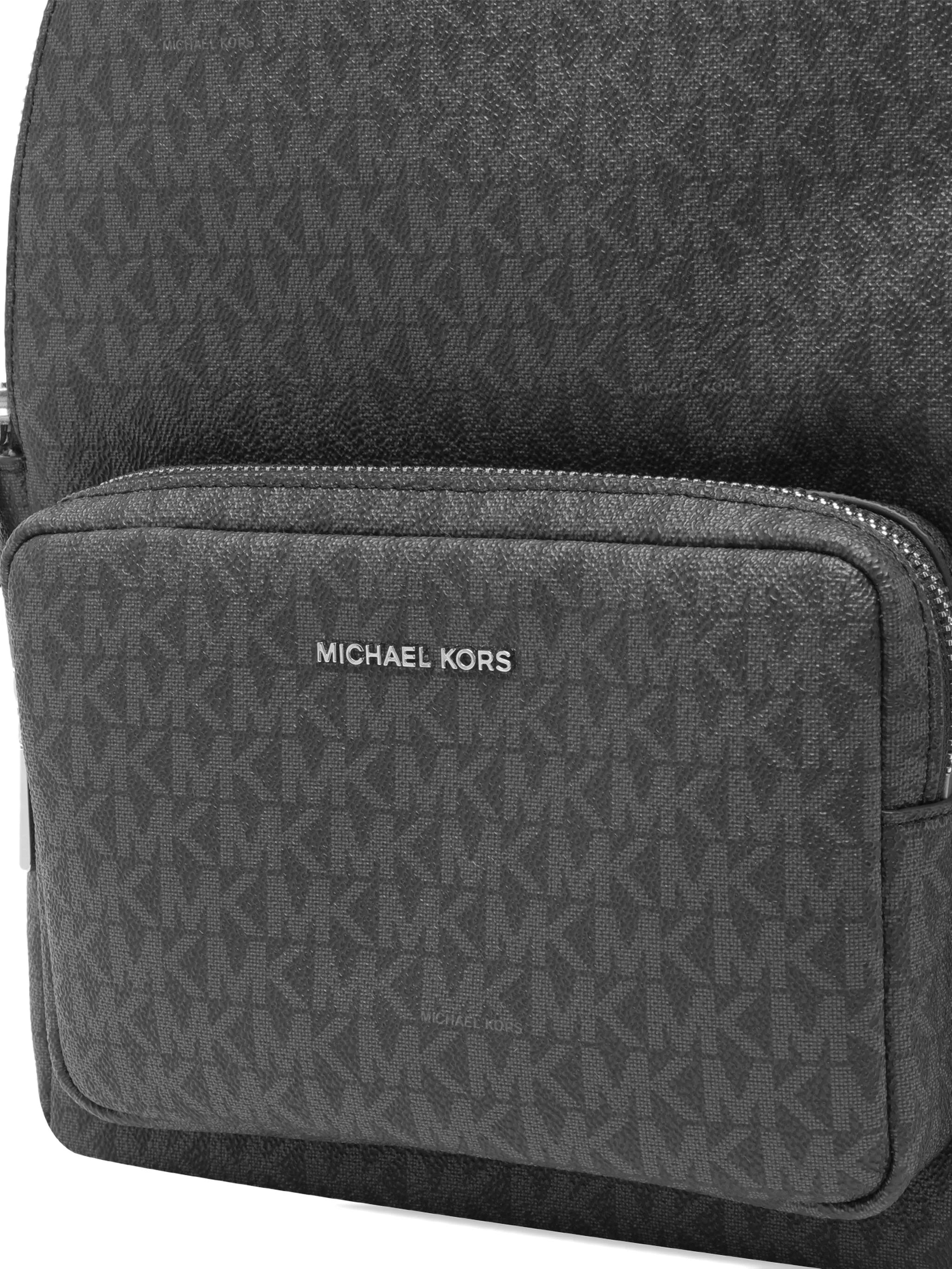 Dark Brown Monogram Pattern Backpack