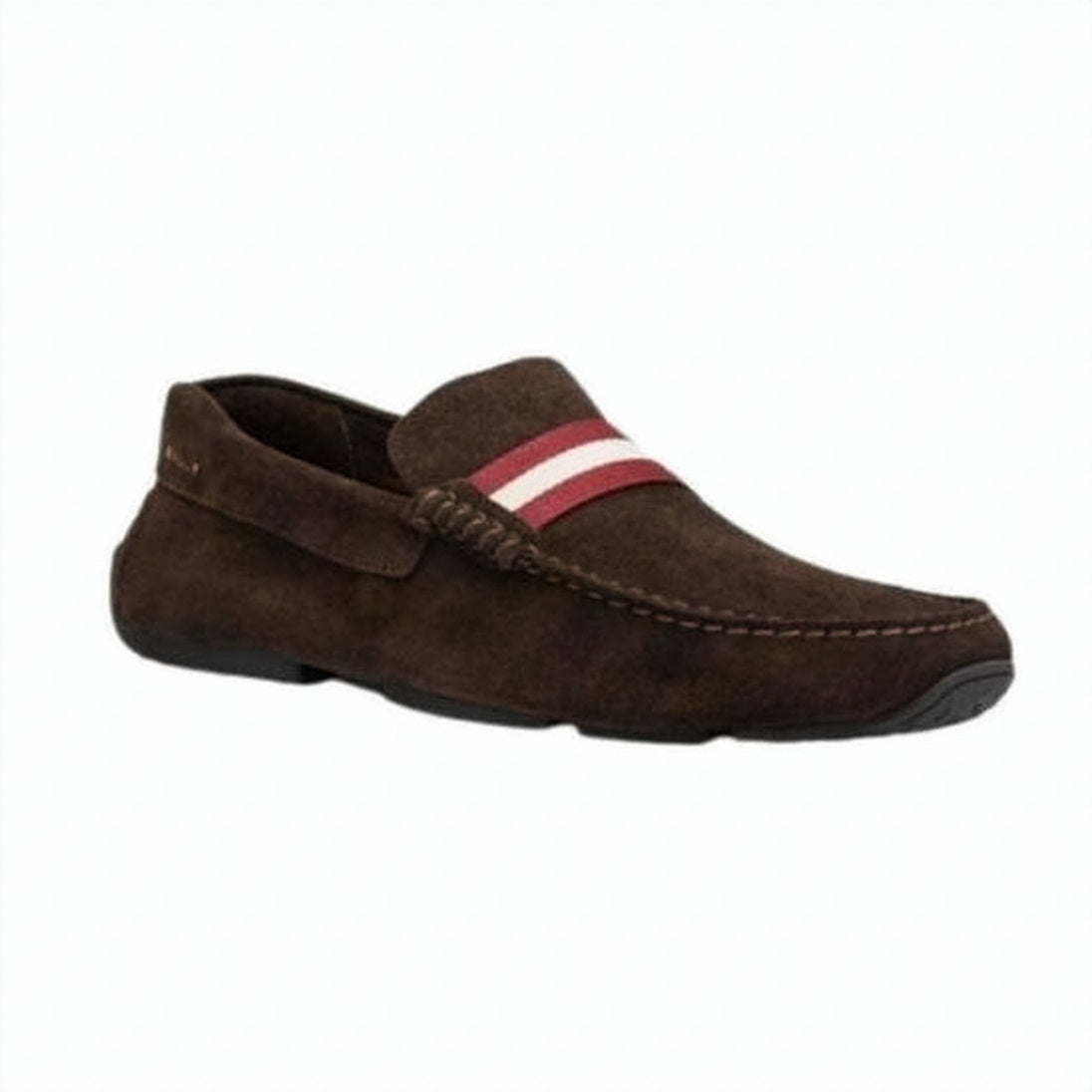 Suede Leather Loafer with Striped Band