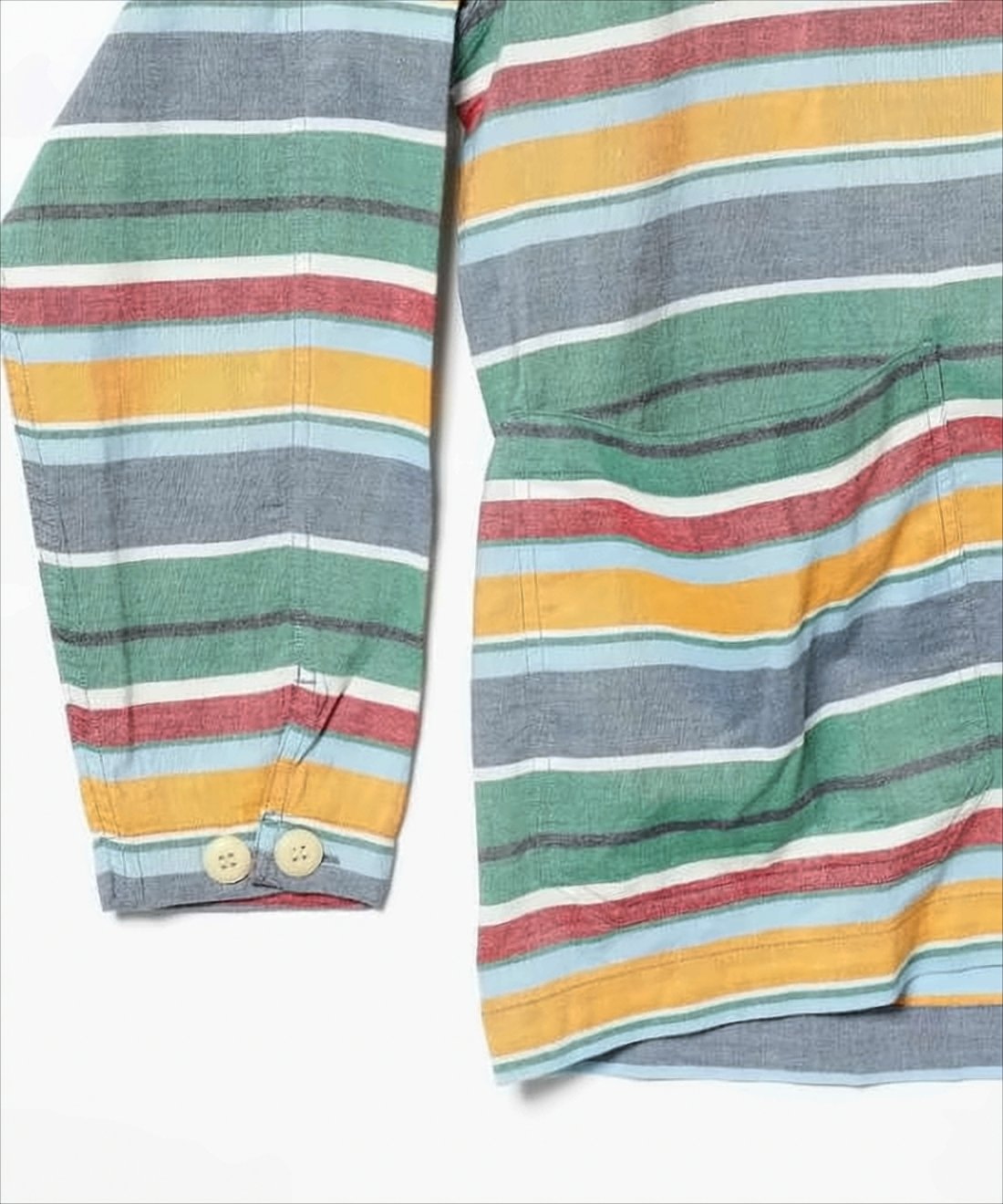 Striped Hooded Shirt with Button-Up Front and Chest Pocket
