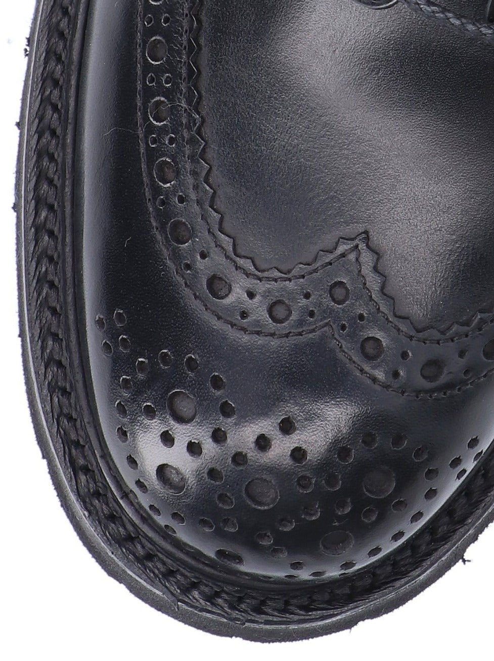 Round Toe Brogue Leather Boots