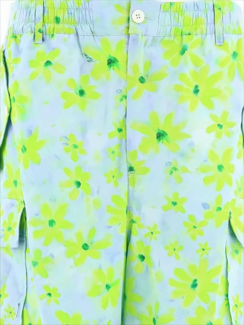 Relaxed Fit Light Blue Floral Print Pants