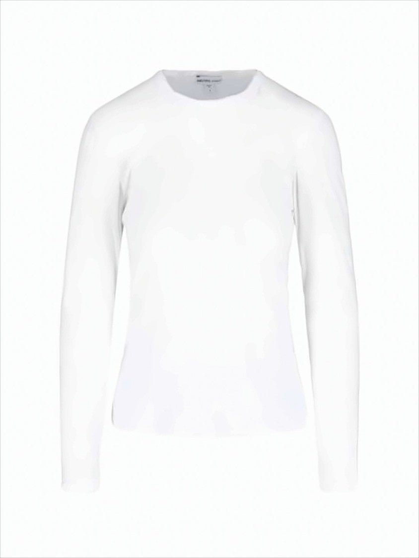 Long-Sleeve White Velvet Top