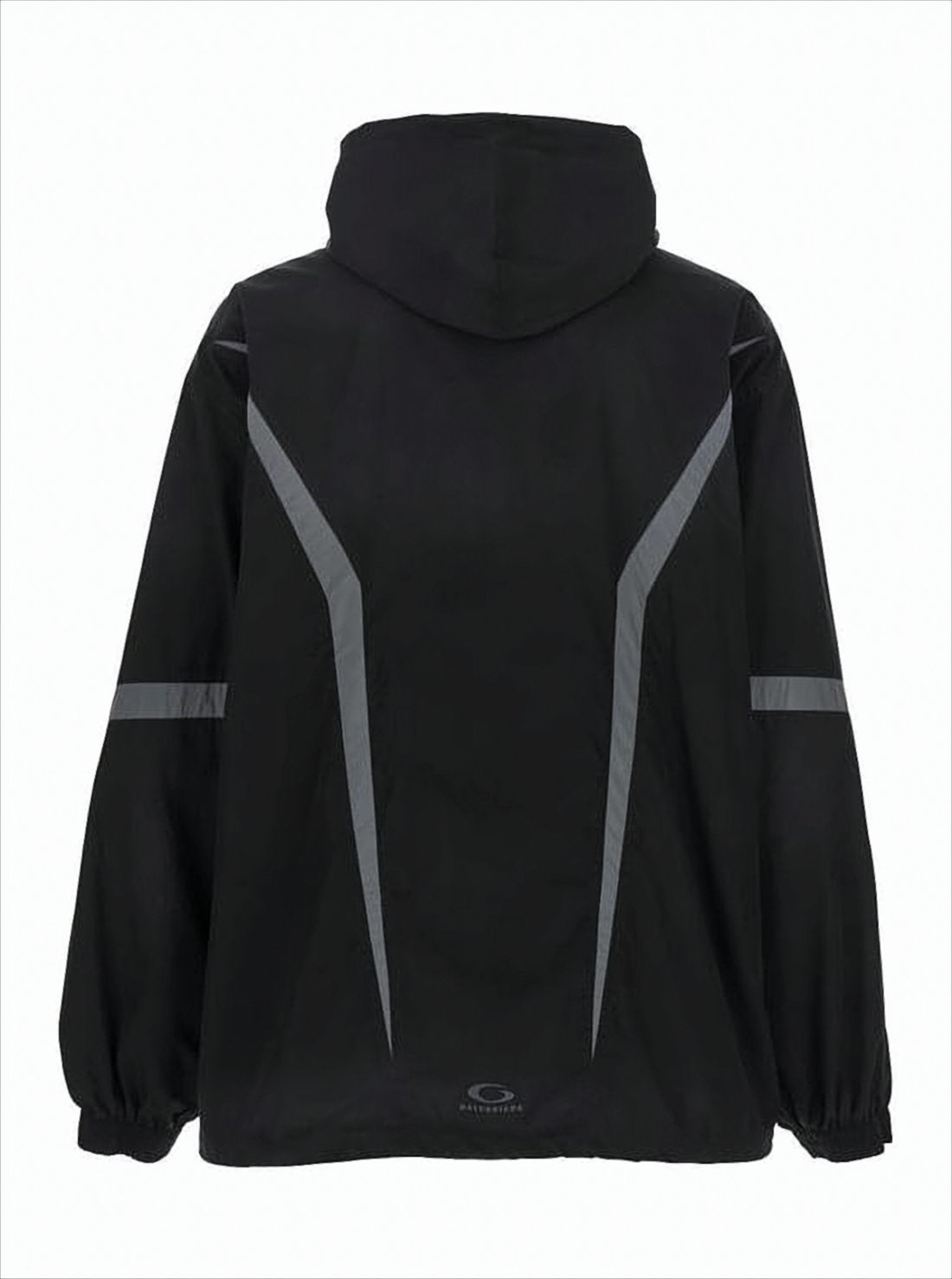 Hooded Black Jacket with Reflective Accents
