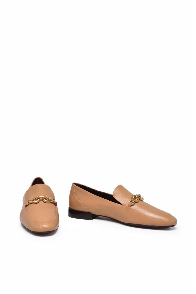 Leather Loafers - Beige