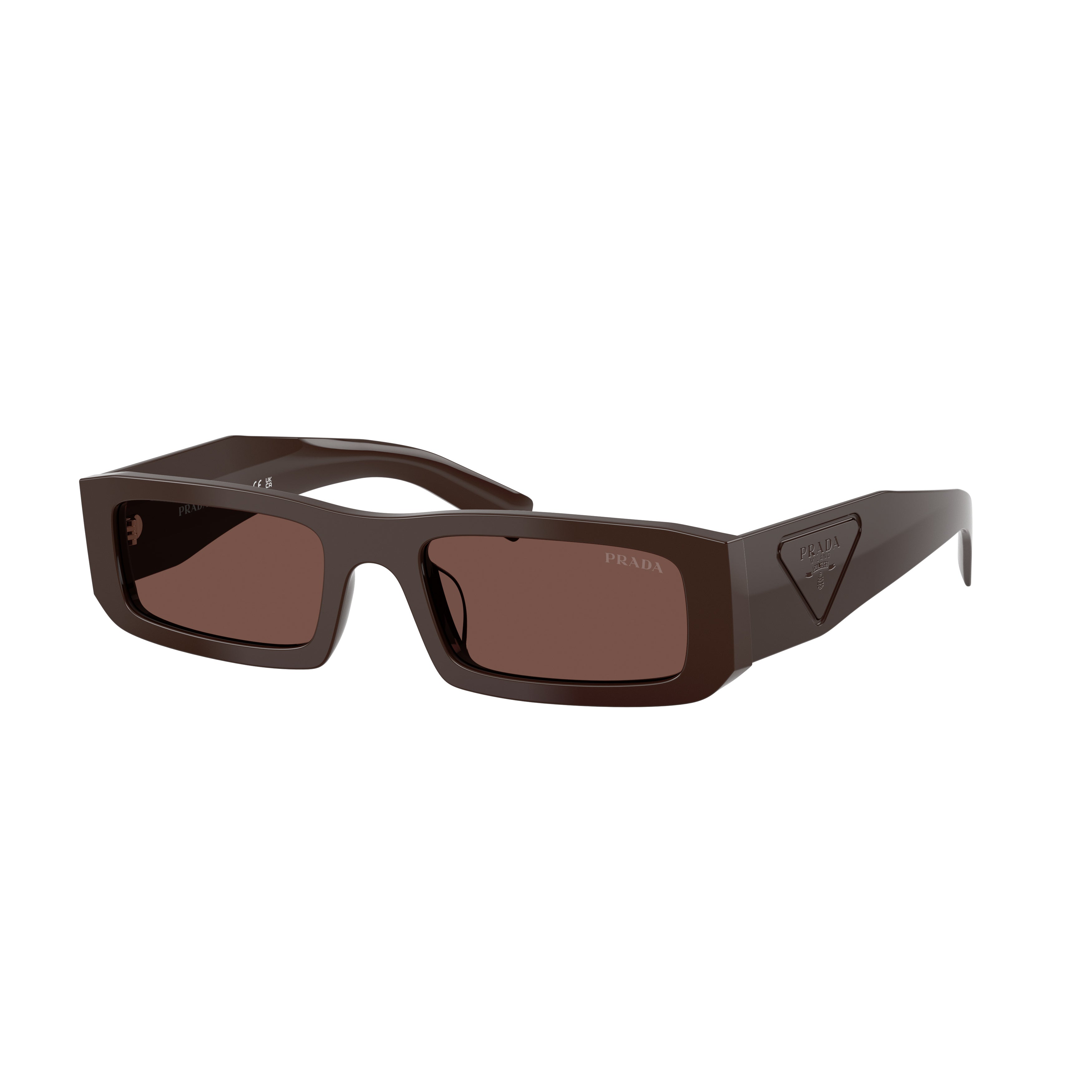 0pr D09sd Rectangular Brown Acetate Sunglasses