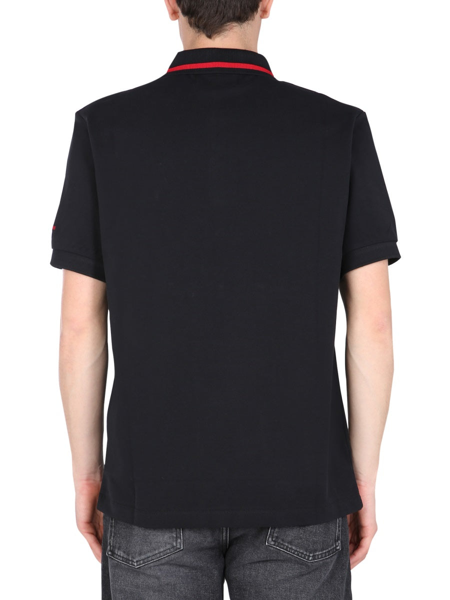 Regular Fit Polo With Contrast Striped Collar