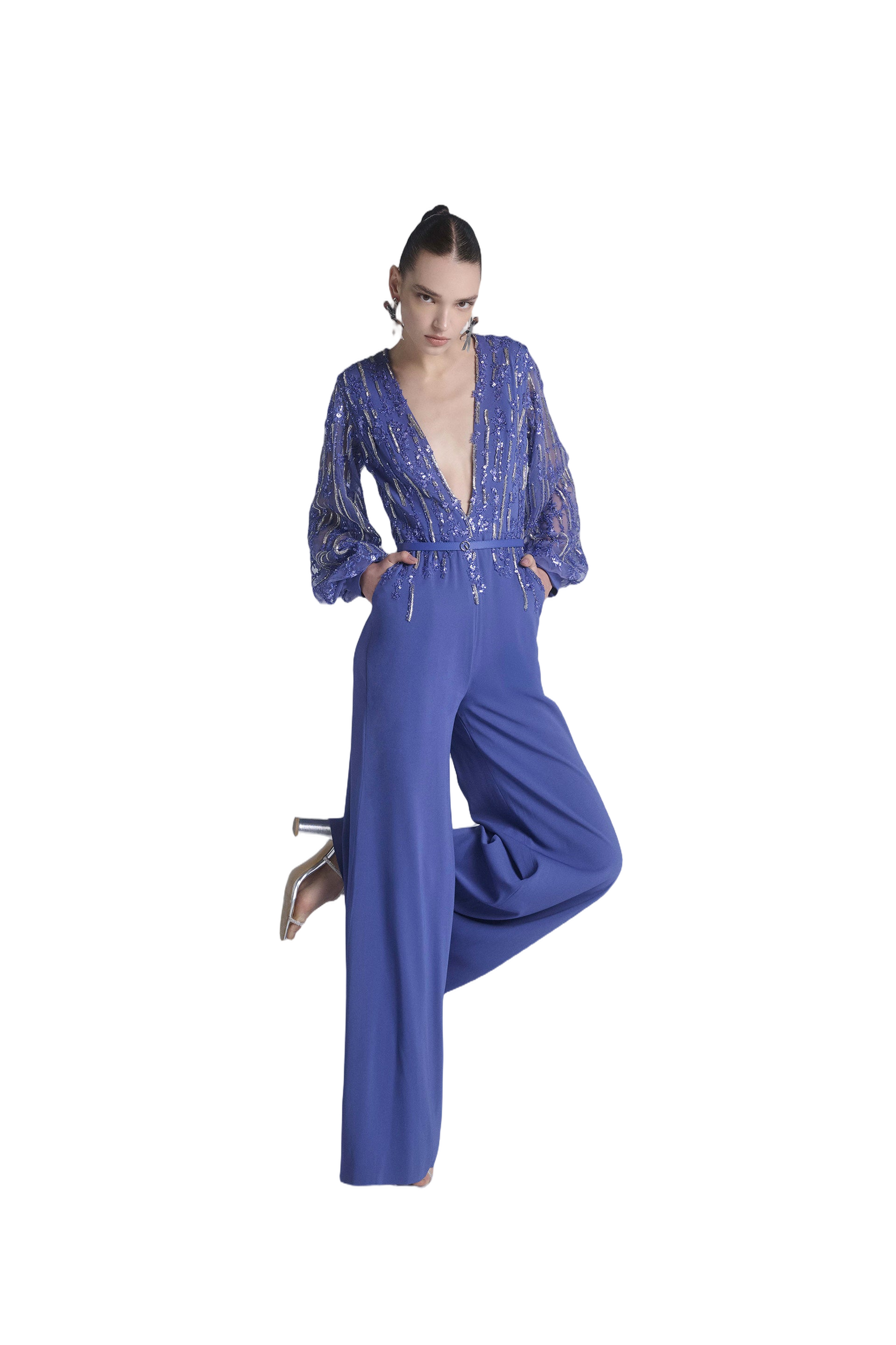 Crepe Beaded Jumpsuit