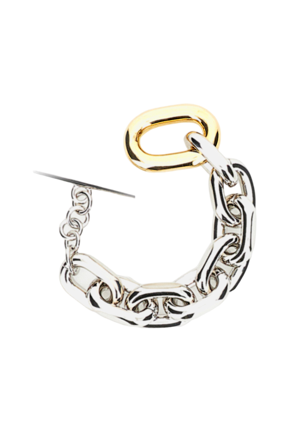Intertwined Silver Chain Bracelet With Gold Detailing