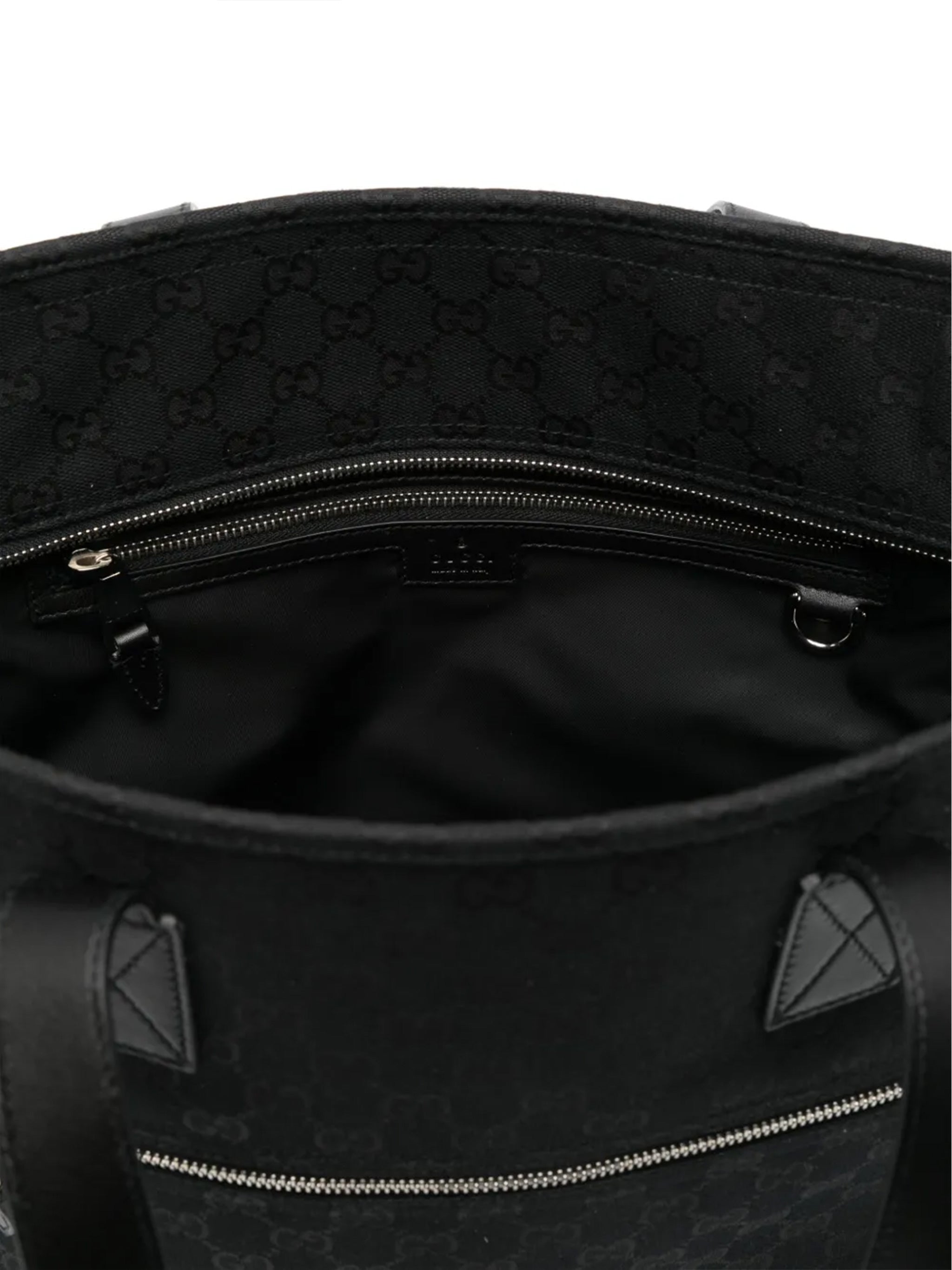 Beige GG Canvas Web Detail Tote