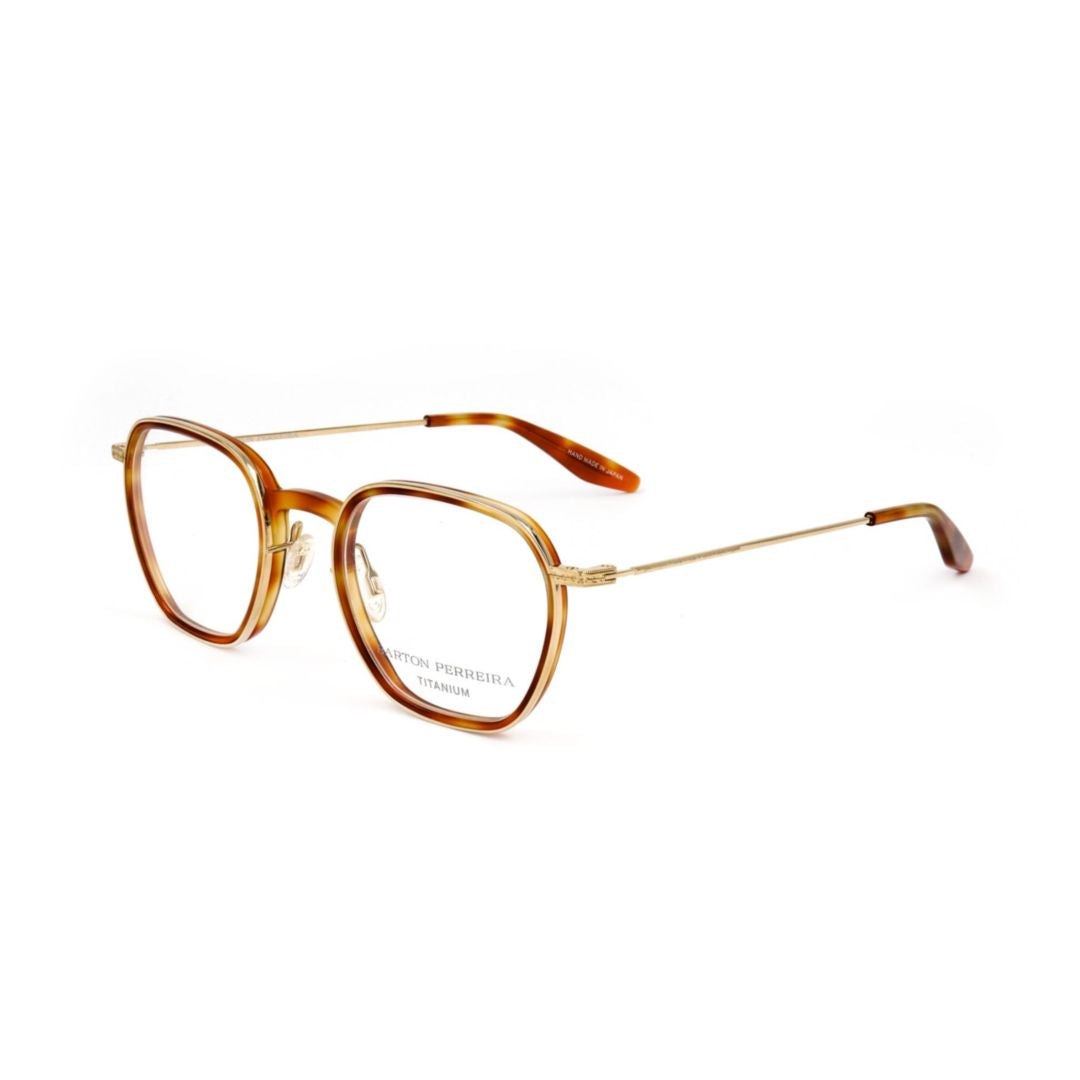 Bp5044 480zt Geometric Tortoiseshell Acetate Eyeglasses with Gold Metal Temples