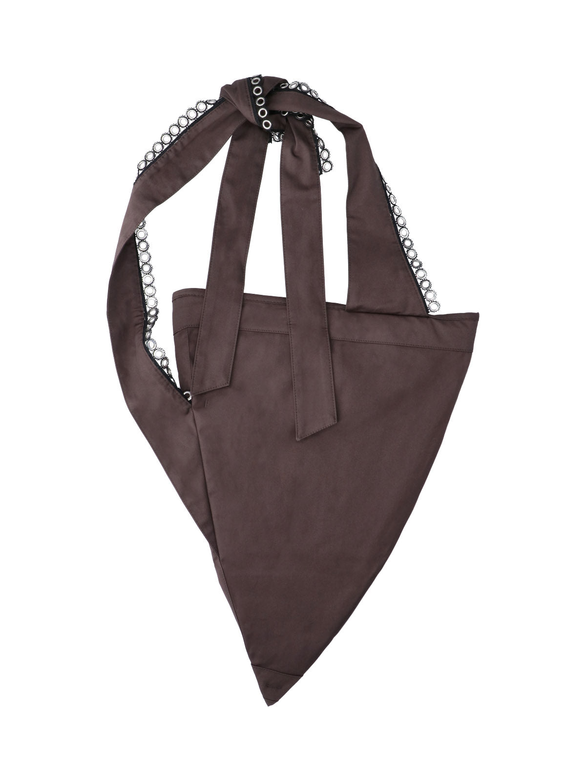 Brown Kest Triangular Cotton Shoulder Bag