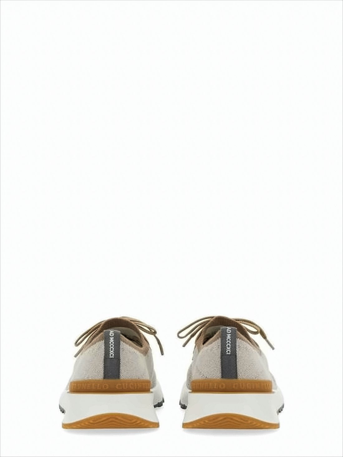 Textured Knit Sneakers with Mustard Accent