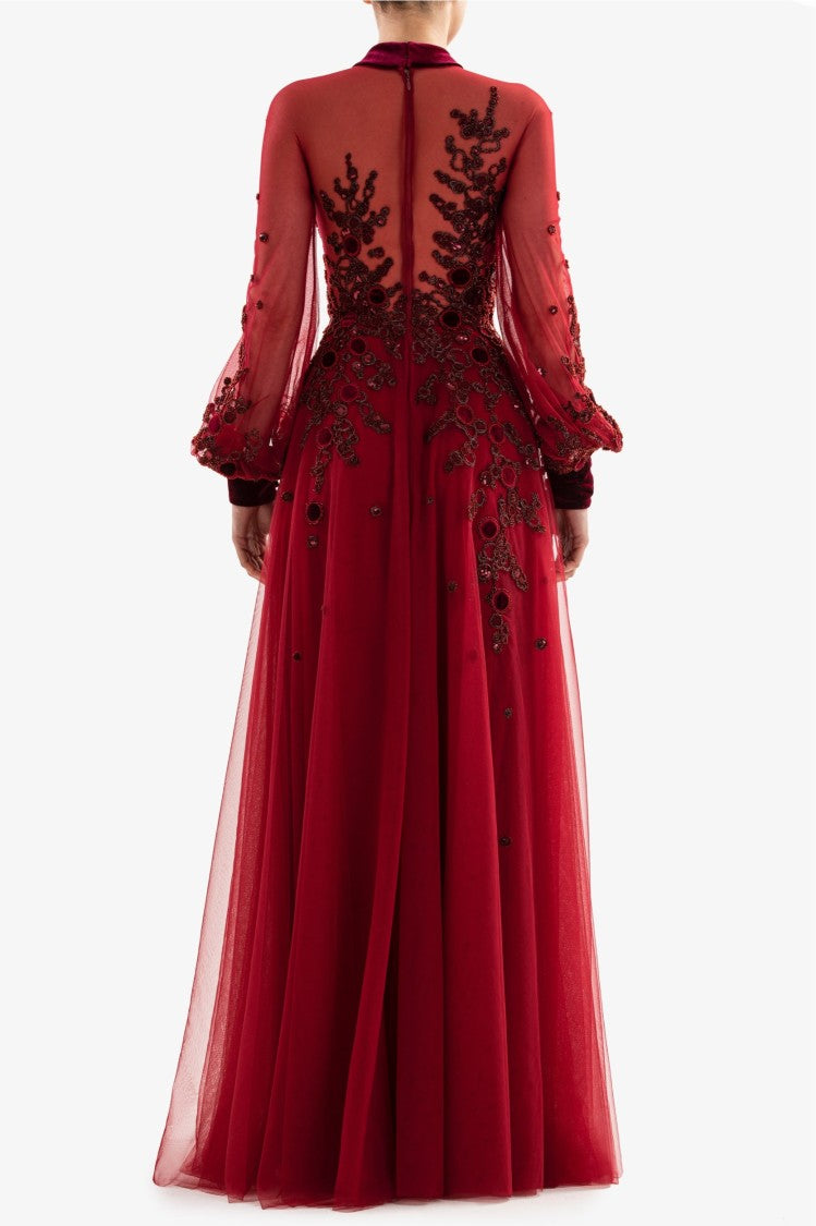 Embroidered Tulle Dress