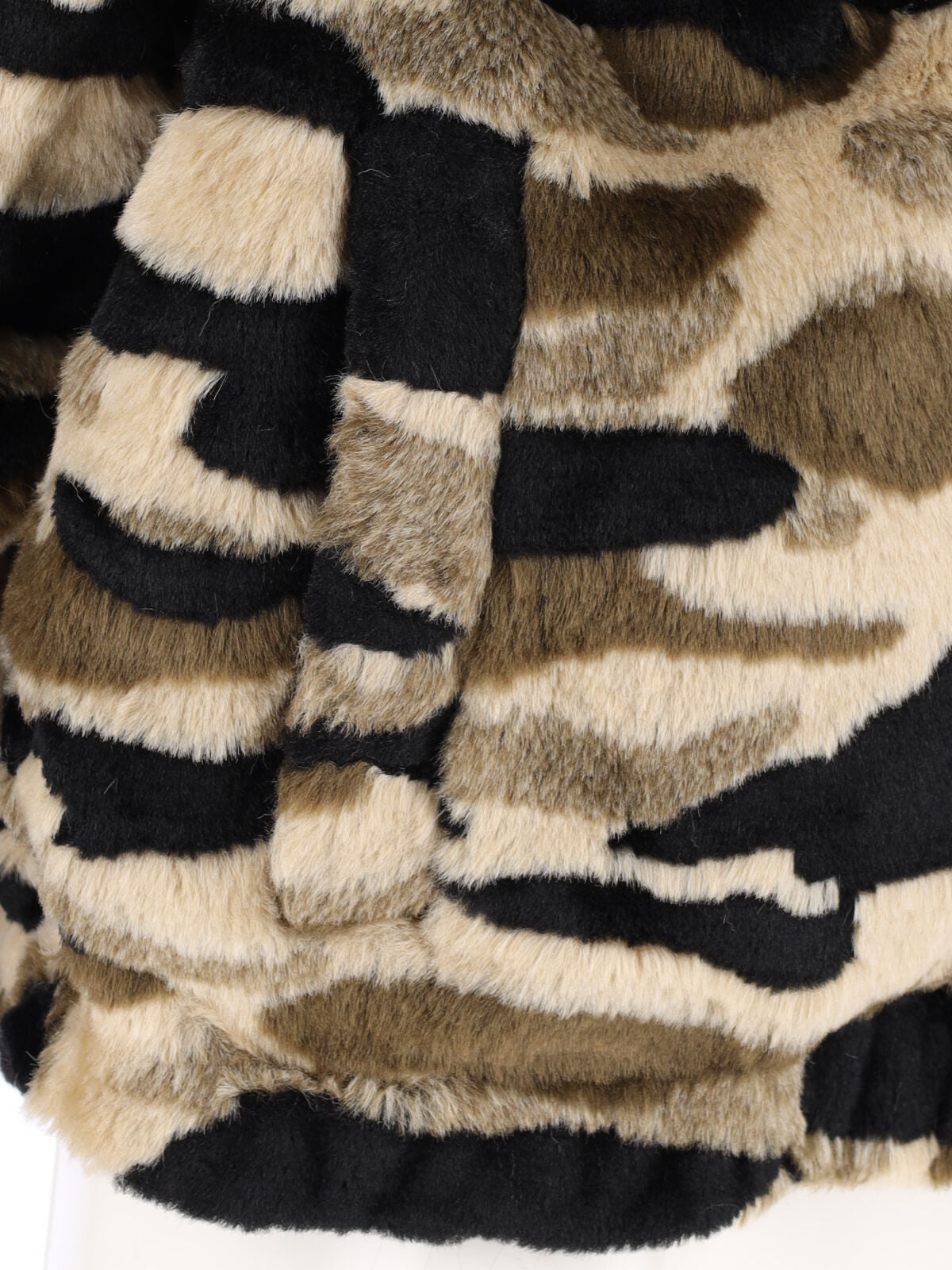 Multicolor Camo Faux Fur Relaxed Jacket