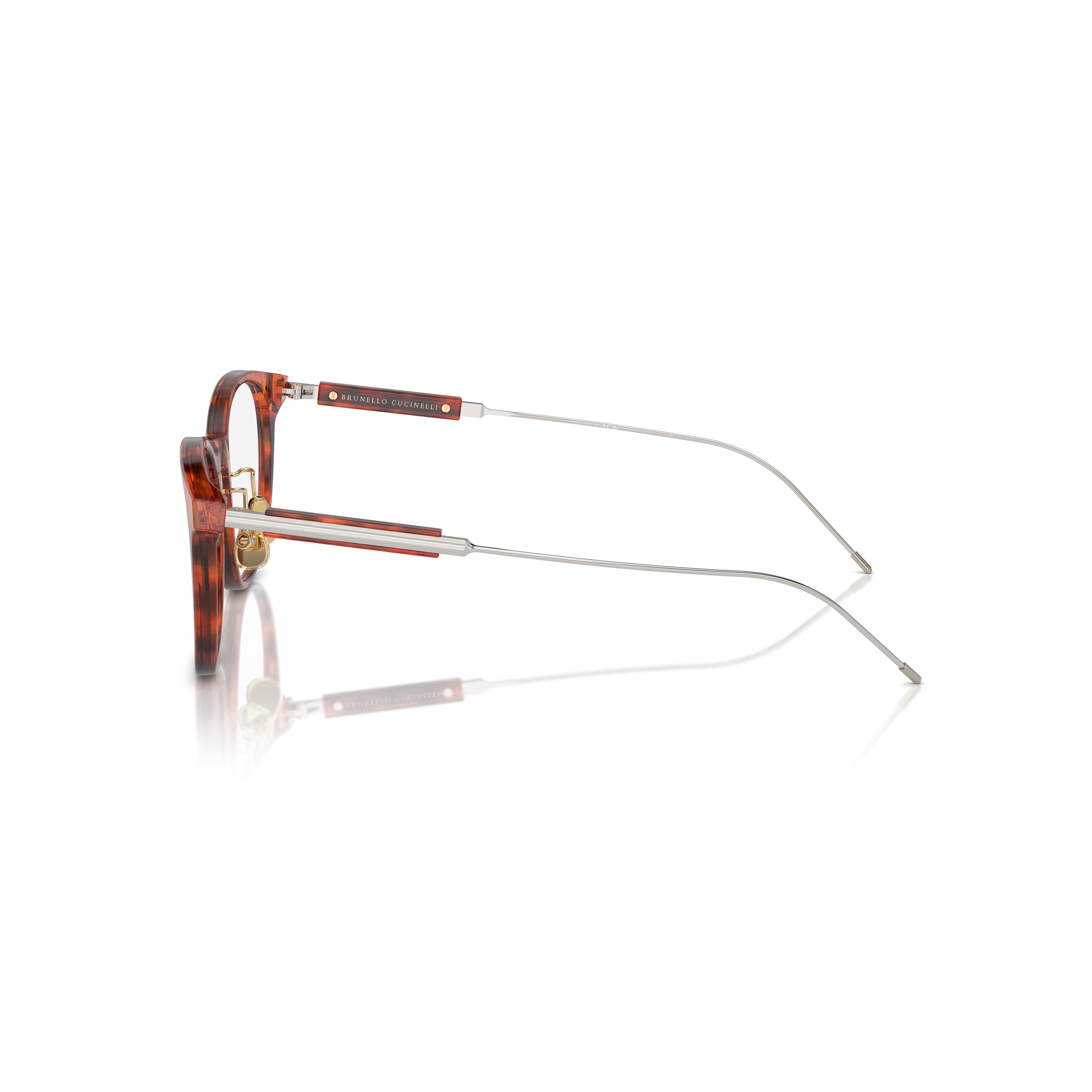 0bc3006 Round Tortoiseshell Frame Eyeglasses with Metal Temples