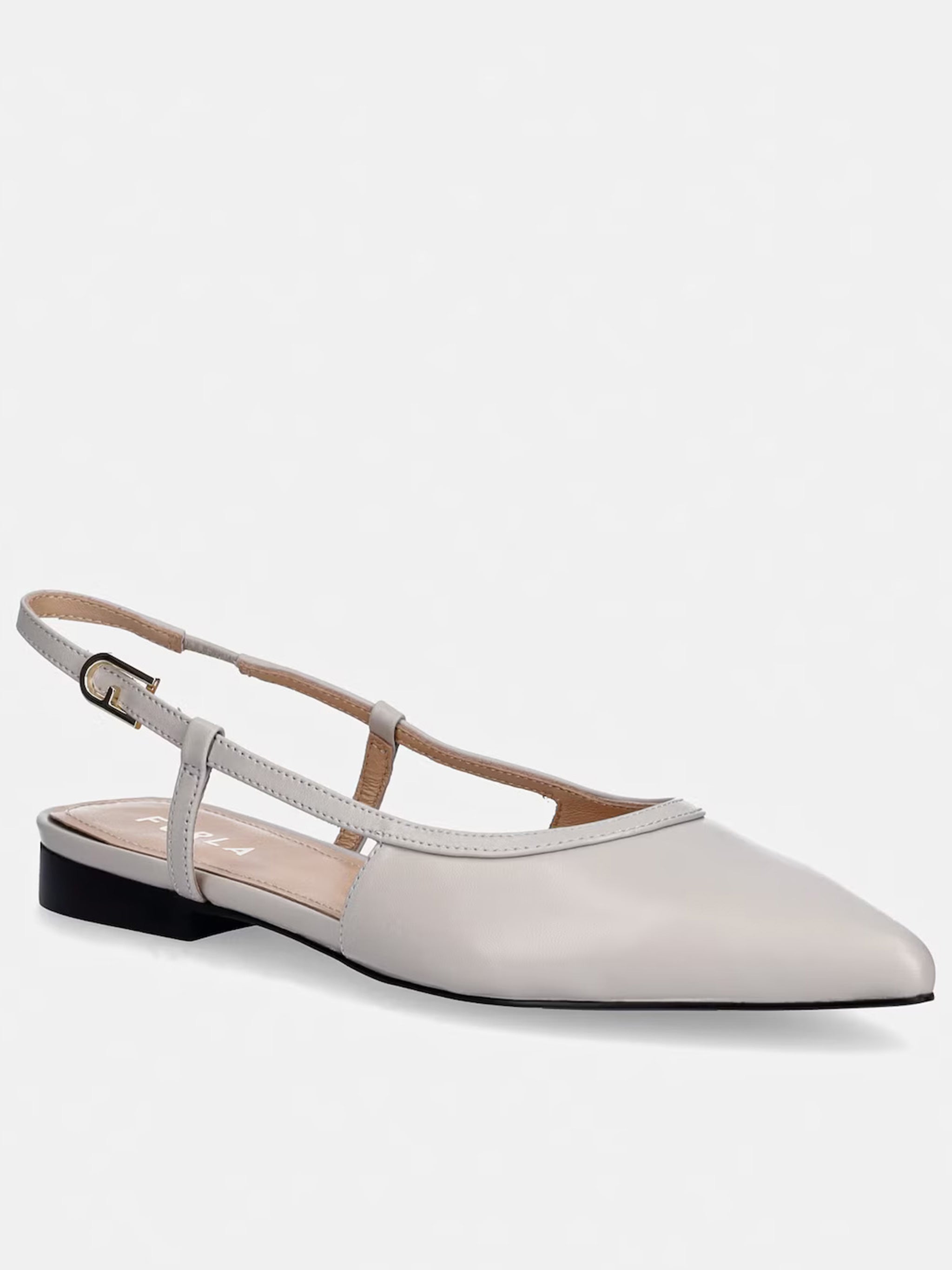 Punta Vallerina Pointed Toe Leather Slingback Flats