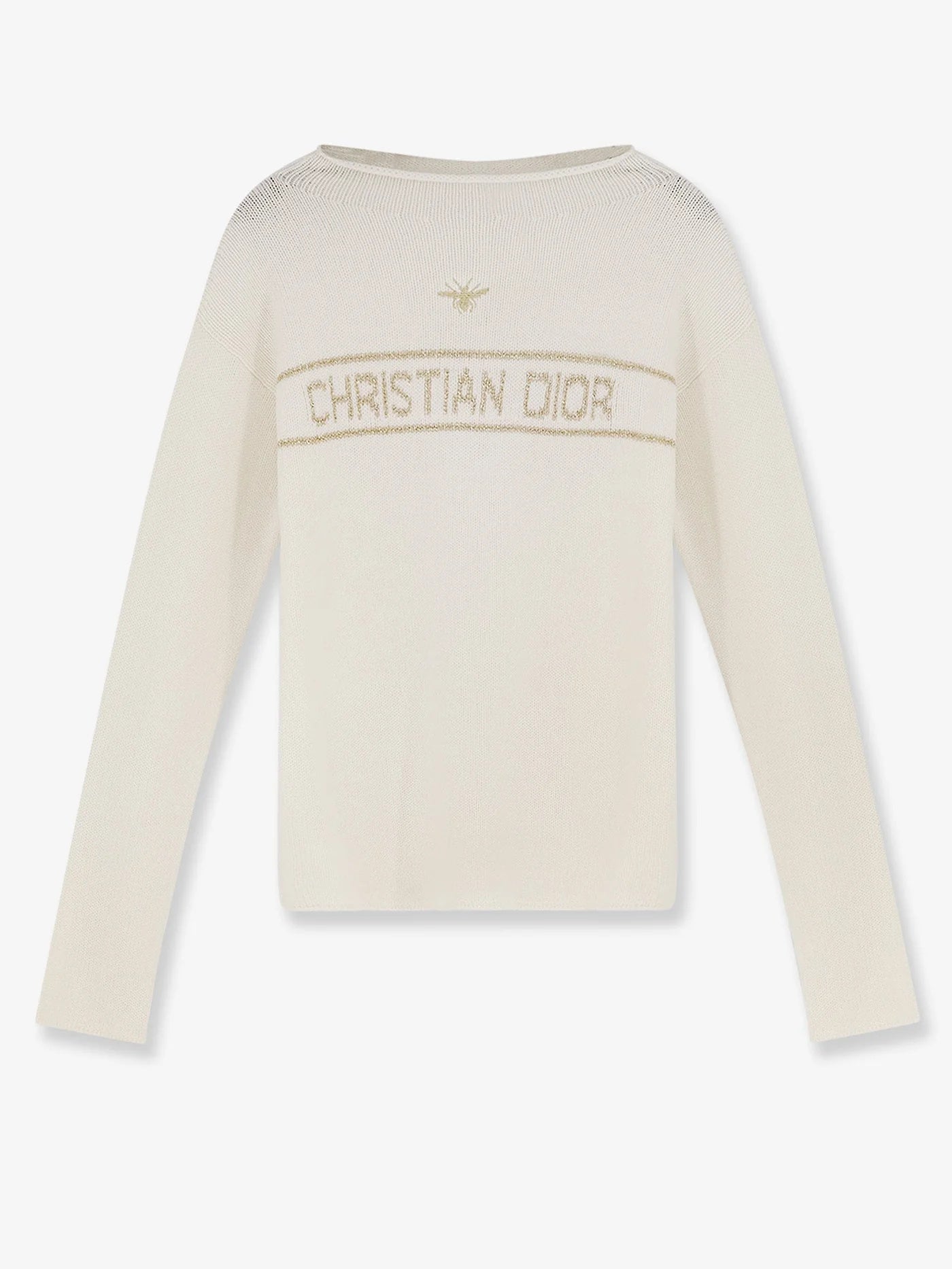 White Pullover Light Knit Stripe Sweater