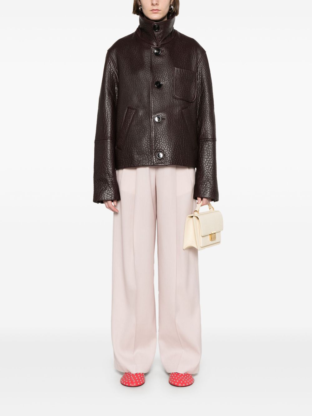 Wide-Leg Tailored Trousers with Concealed Fastening