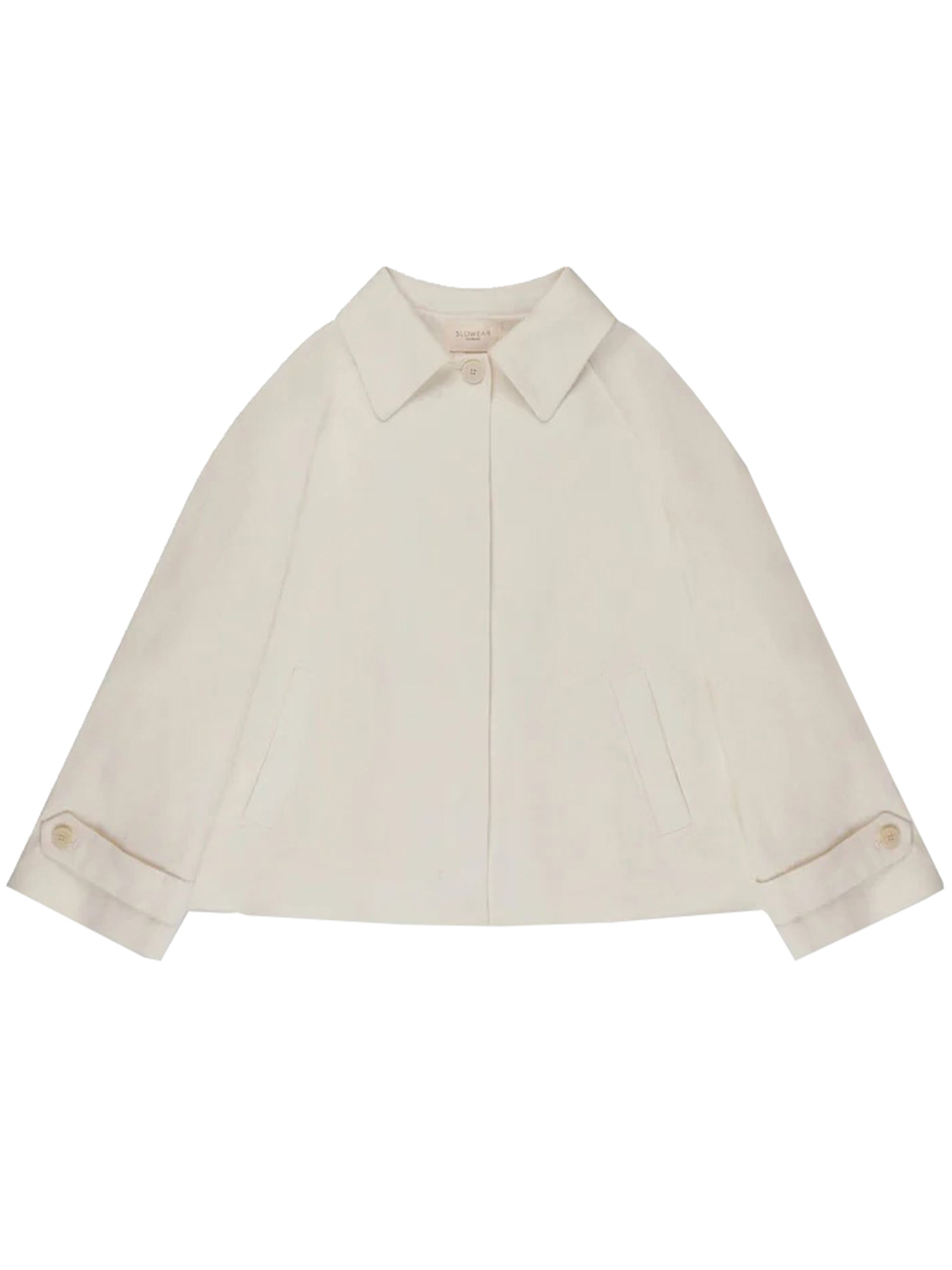 Neutral Cropped Cape Style Tailored Outerwear