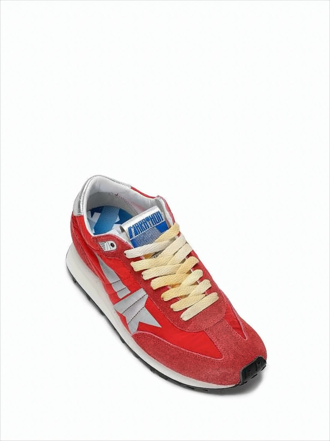 Red Sneakers with Suede Overlays