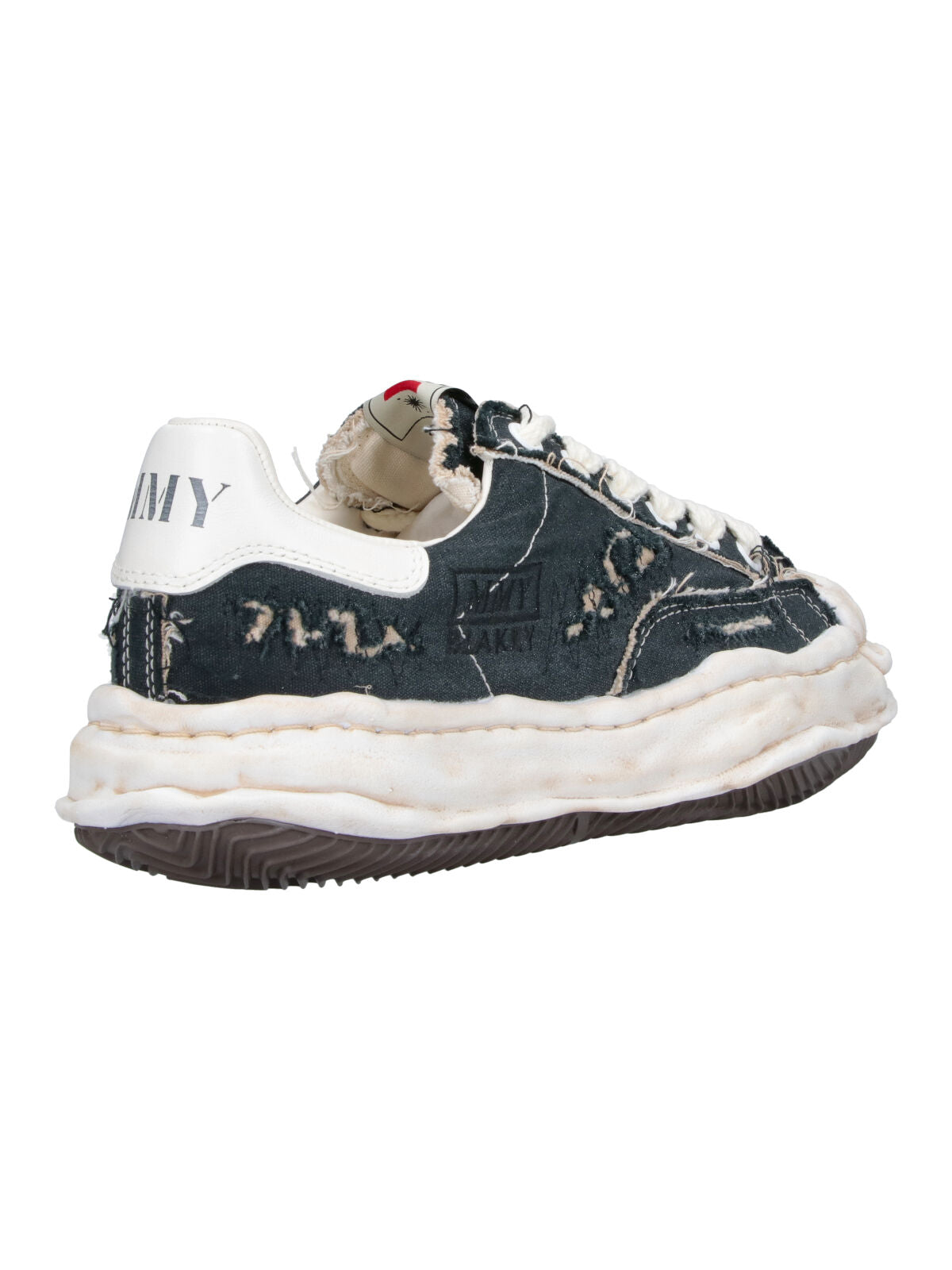 Black Blakey Distressed Cotton Rugged Sneakers