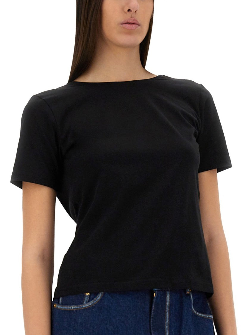 Slim-Fit T-Shirt With Draped Open Back