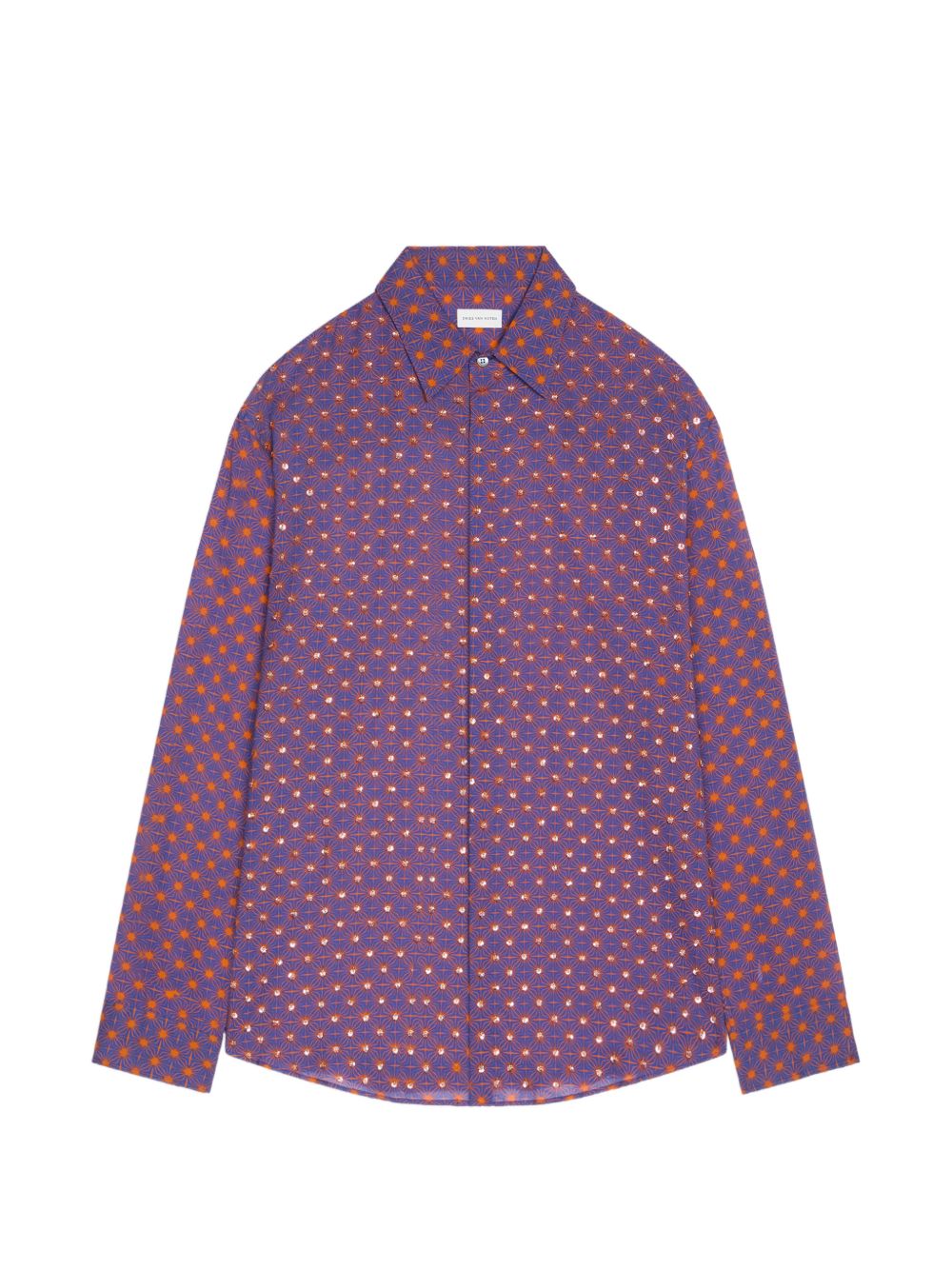 All-Over Embroidered Long-Sleeved Shirt