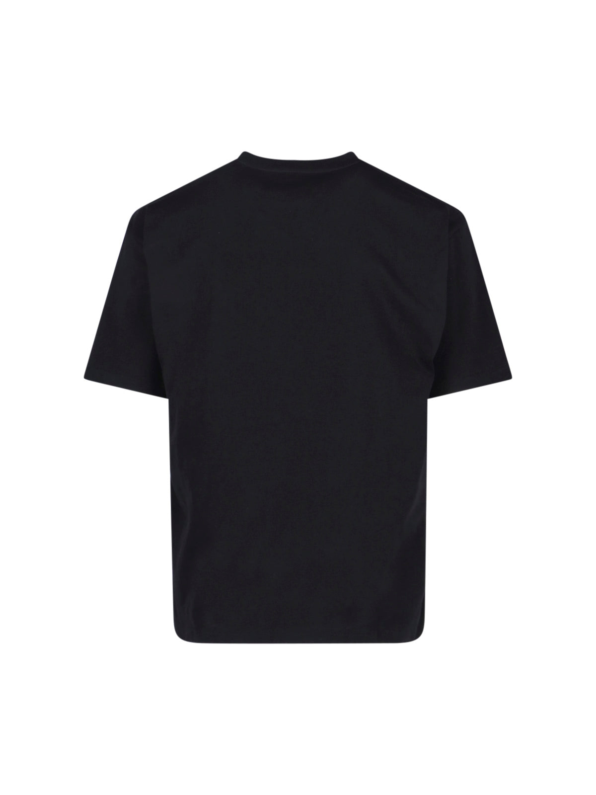 Contrast Print Black Cotton T-Shirt