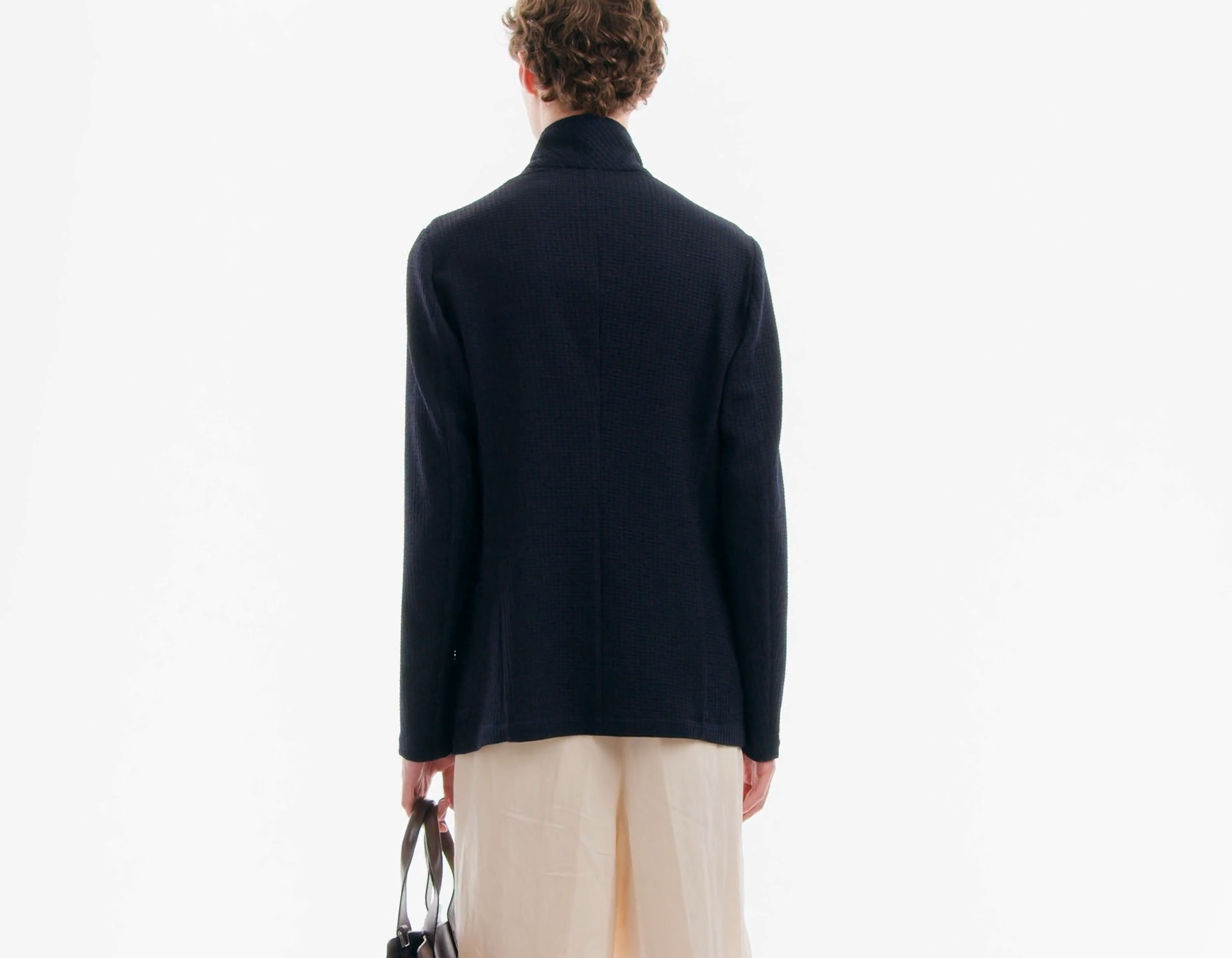 Embossed Motif Black Jacket