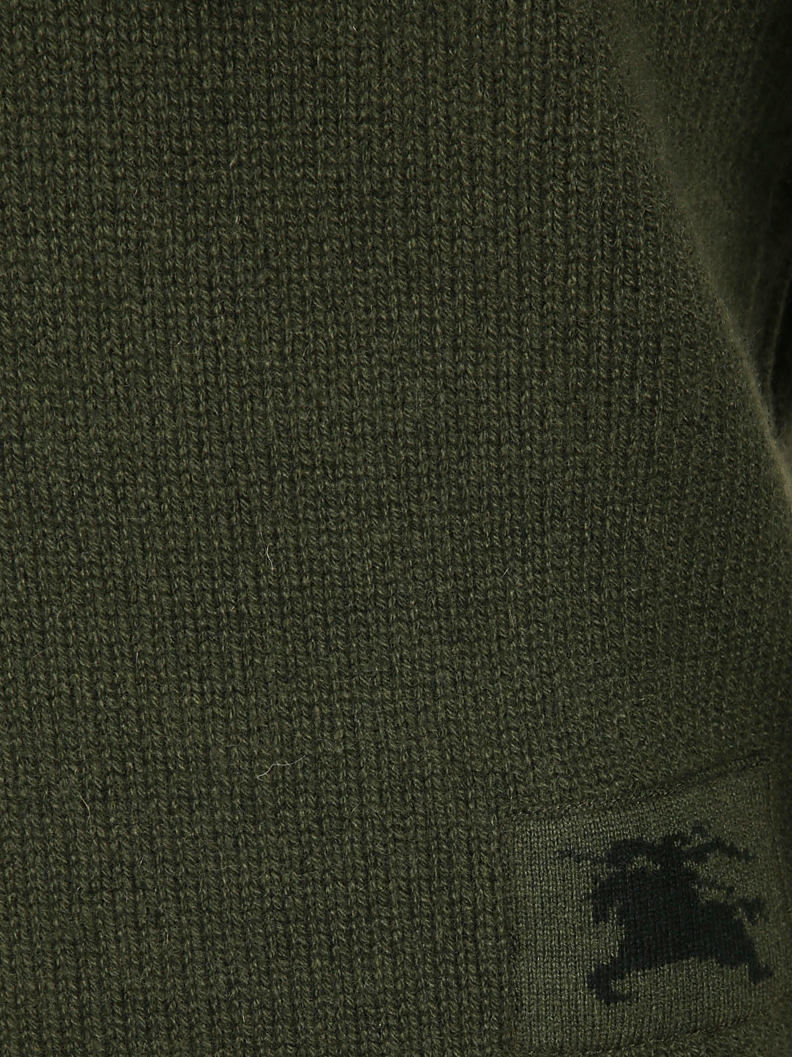Crew-Neck Cashmere Sweater with Equestrian Knight Design