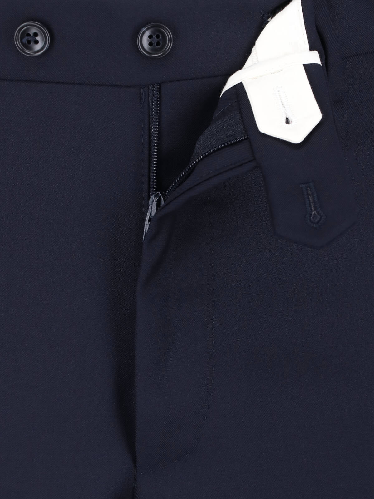Navy Single-Breasted Peaked Lapel Wool Suit
