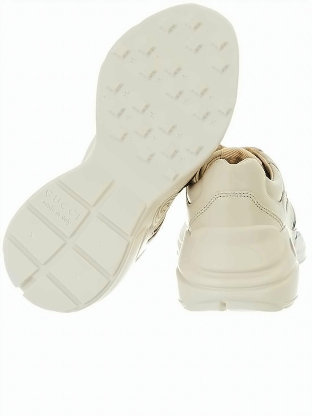 Chunky Creamy Beige Sneakers With Embossed Logo