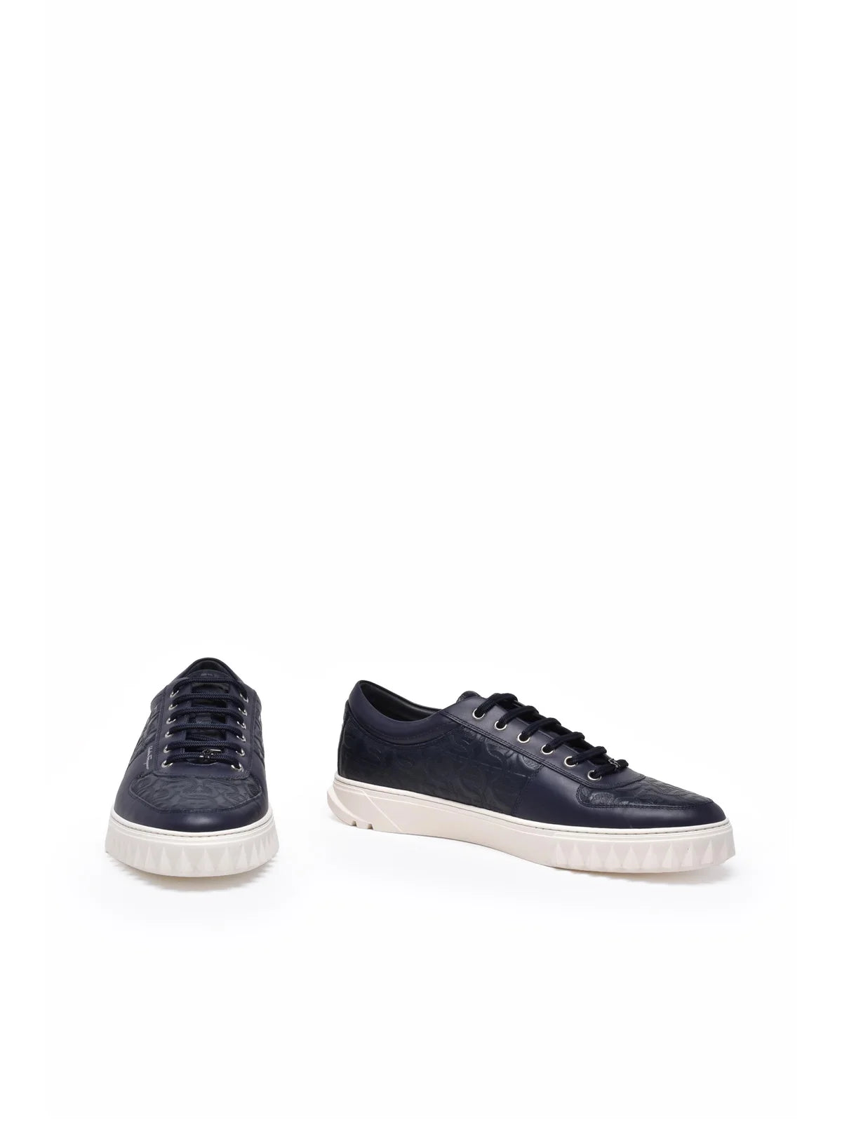 Blue Leather Sneakers