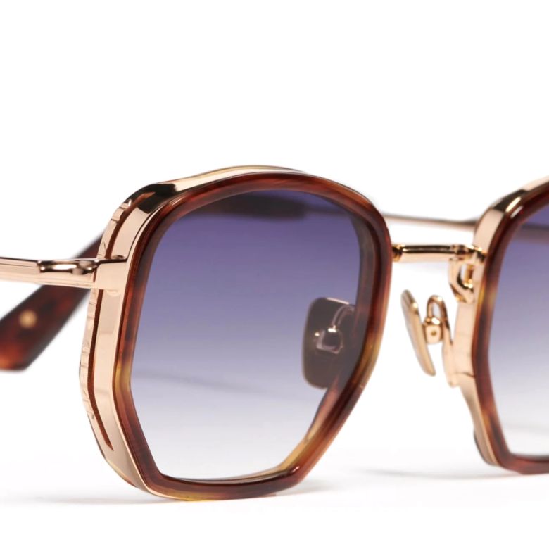 Geometric Tortoiseshell Sunglasses With Gradient Lenses