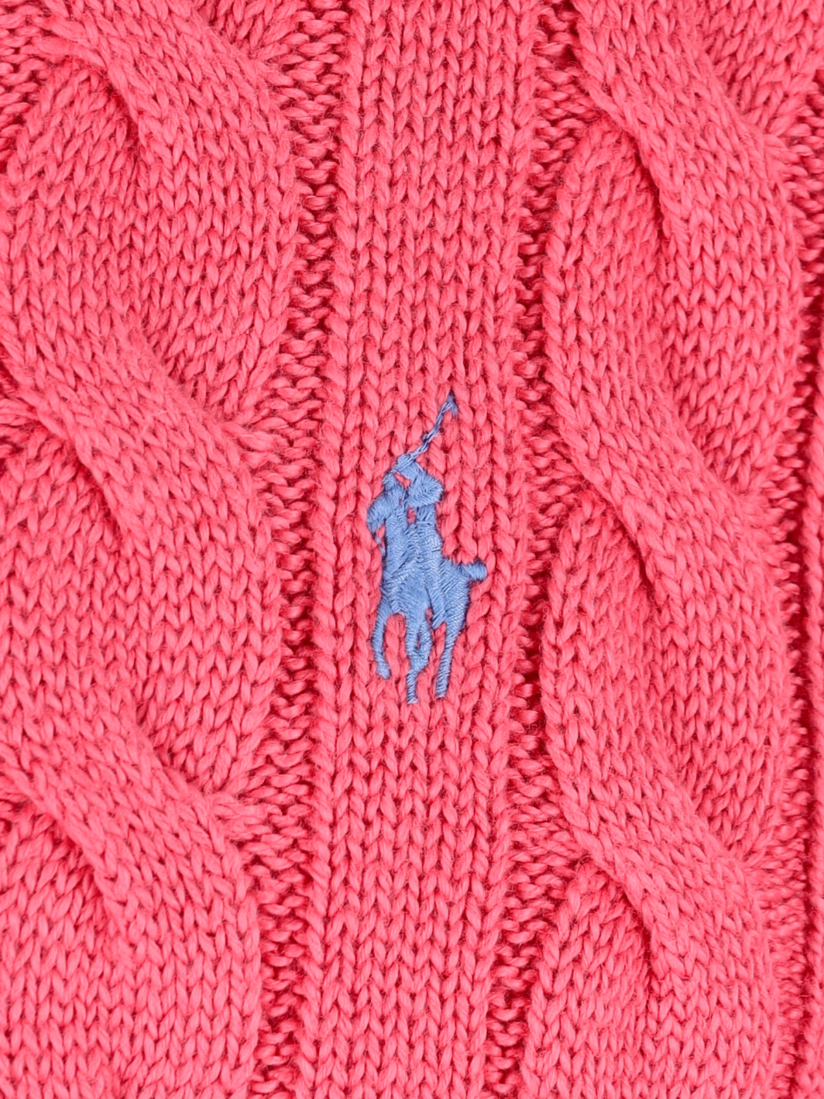 Red Cable Knit Crewneck Sweater
